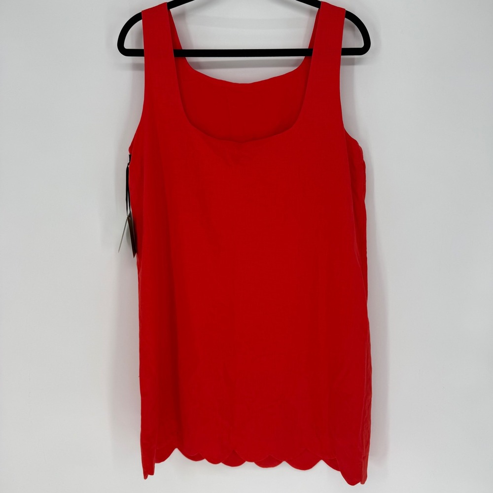 KATE SPADE X TARGET SLEEVELESS RED SHIFT DRESS SCALLOPED HEM NWT MEDIUM - Picture 7 of 8